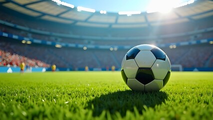 soccer ball on stadium