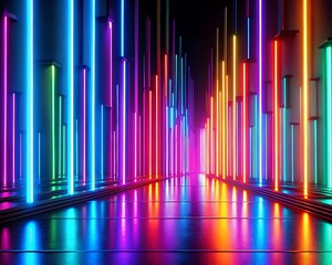 Abstract gradient trendy neon light Background, Wallpaper, Photo for post banner. Ai Gegerated
