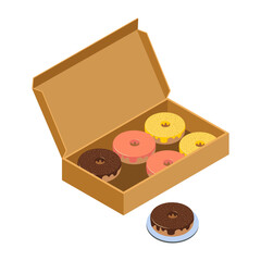 Vector Illustration Create Isometric Donuts for Sweet Designs and Projects