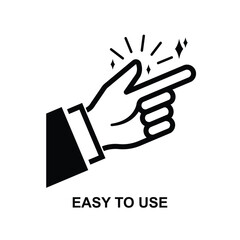 Easy to use icon. The black easy to user isolated on background vector illustration.