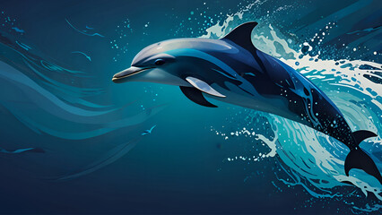 Naklejka premium Abstract Background Inspired by the Elegant Movement of a Dolphin