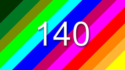140colorful rainbow background year number