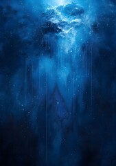 Abstract Blue and Dark Background with Glittering Light Effect
