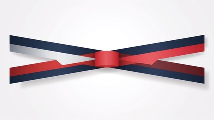 Fototapeta premium Abstract Red, White, and Blue Bow