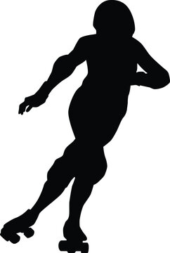 Roller derby player silhouette illustration