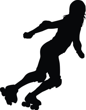 recommend clip art: Roller derby player silhouette illustration