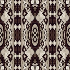  Ethnic abstract art ikat. Seamless ornamental print. Geometric ethnic pattern seamless color oriental. Design for background, curtain, carpet, wallpaper, clothing, packaging, batik.