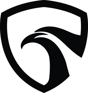 sophisticate valcon bird in the shield logo design