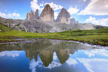 Reflections of Tre cime di Lavaredo