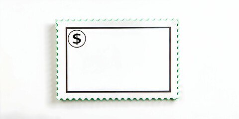 Modern Flat Sleek Border Frame Design with Shopping Receipt and Dollar Icon - Ideal for Retail & Financial Marketing Content, Generous Copy Space