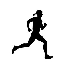 High-Speed Running Silhouette Vector Transparent Background