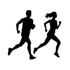 Running Fitness Silhouette Vector Illustration