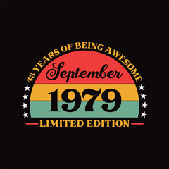 Fototapeta premium Old School Birthday Celebration Shirt Idea