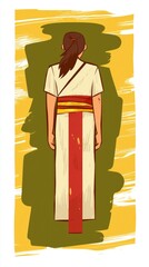 Back View of a Person Wearing Traditional Chinese Clothing