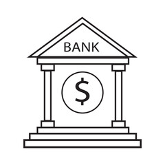 Bank icon vector isolated on white background, Bank transparent sign , navigation symbols.