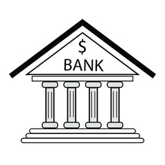 Bank Vector Icon Illustration . Bank sign and symbol. bank building icon.