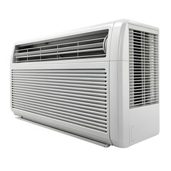 External air conditioning unit on a pink stand