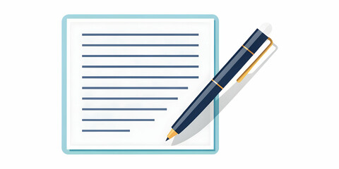 Flat Isolated Business Contract and Pen Icon Vector - Professional Design for Legal Services and Corporate Branding, Ideal for Business Promotions