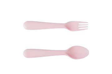 Pink spoon isolated on transparent background.