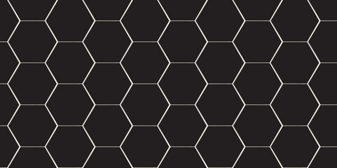 Dark black abstract honeycomb mosaic and tile geometric hexagon vector illustration. abstract digital technology polygon science vintage square web cover business texture.