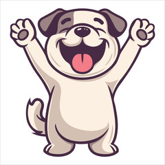 Obraz premium An Anatolian Shepherd Dog dancing with joy and confidence, Dog Cartoon isolated vector illustration 