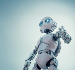 Robot IA heureux en extérieur