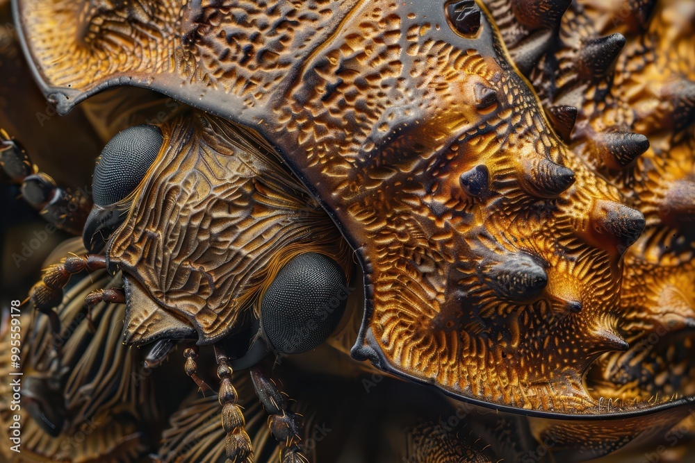 Poster Close-up of a marine creature showcasing intricate patterns and textures on its surface, likely found on the ocean floor in a vibrant underwater ecosystem