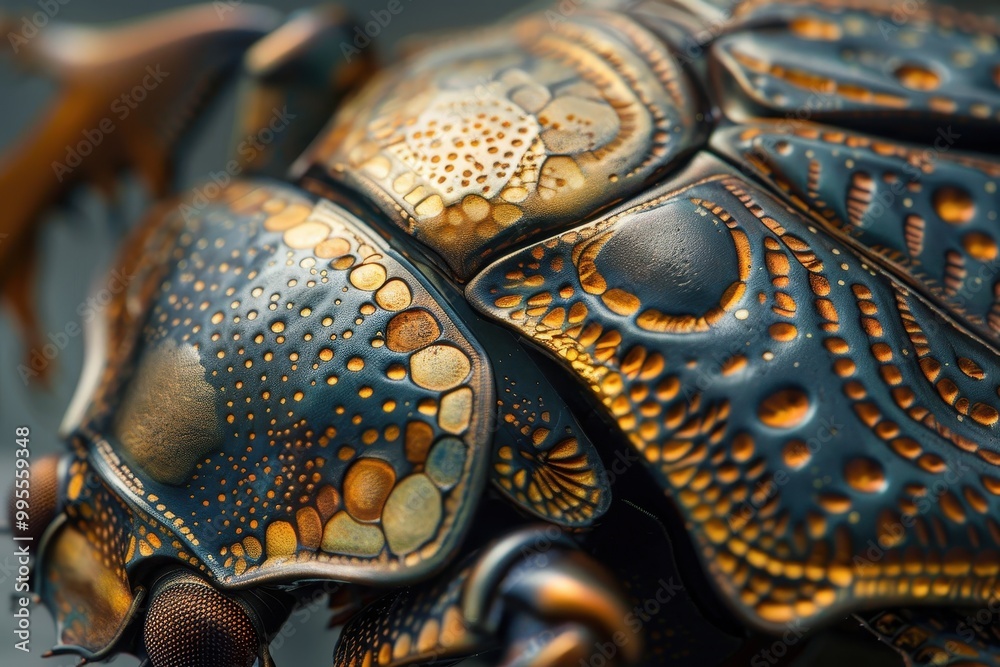 Poster Close-up of a marine creature showcasing intricate patterns and textures on its surface, likely found on the ocean floor in a vibrant underwater ecosystem