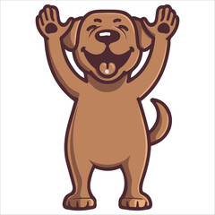 Fototapeta premium A Chesapeake Bay Retriever Dog dancing with joy and confidence, Dog Cartoon isolated vector illustration 
