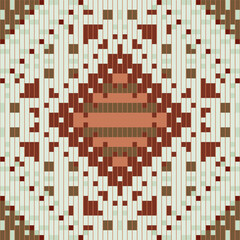 Squares Traditional Japanese Patternfolk Embroidery, Aztec Geometric Ornament Print. Design for Carpet, Wallpaper, Clothing, Wrapping, Fabric