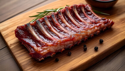 steak ribs fresh meat on a wooden board
