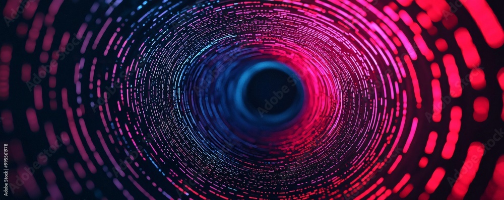 Wall mural a mesmerizing abstract tunnel filled with vibrant colors and dynamic patterns, evoking a sense of de