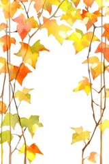 Watercolor Autumn Leaves Frame