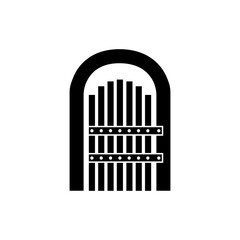 Gate icon vector. Wicket illustration sign. Fence symbol or logo.