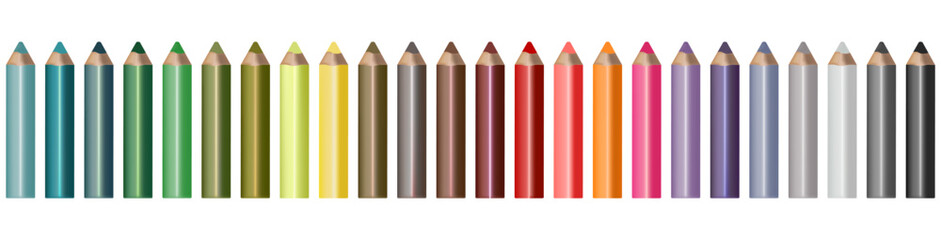 Colored pencils. Set. Vector. Graphic. Used for web design, collages.