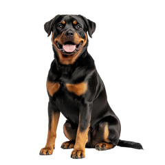 Rottweiler Dog Sitting Isolated