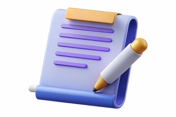 Flat Isolated Business Contract and Pen Icon for Corporate Branding - Vector Illustration for Legal Services and Business Promotions