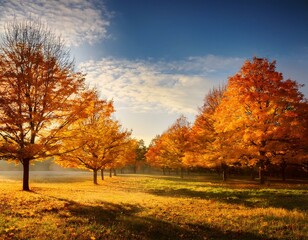 Obraz premium Landscape with maple trees