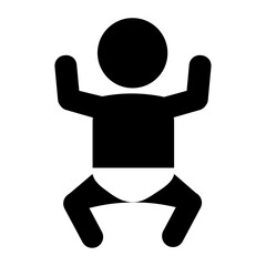 おむつをつけた赤ちゃんのピクトグラム