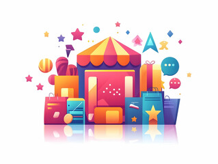 Vibrant Flat Glossy Clearance Event Background with Flashing Light Effects for Retail Promotions - Ideal for Sale & Discount Events in Smart Business Design