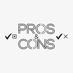 PROS & CONS TYPOGRAPHY TEXT BANNER BACKGROUND, ADVANTAGE & DISADVANTAGE WRITTEN TEXT POSTER FOR POSTIVE SIDE AND NEGATIVE SIDE