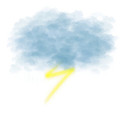 Lightning under the clouds