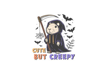 Cute but creepy, Halloween Capybara Sublimation design
