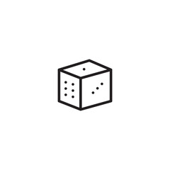 Dice icon. Game dice. Single die icon. Cube with dots. Let's play dice.