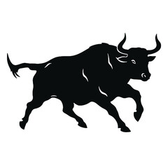 bull silhouette icon. strength and perseverance symbol. vector image of animal