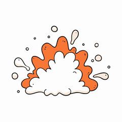 Colorful paint is spreading in the air, coming out completely from one place