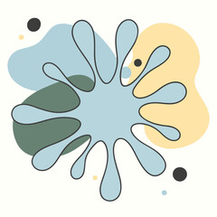 Colorful paint is spreading in the air, coming out completely from one place