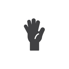 Hand raised up vector icon