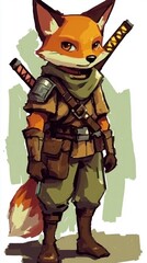 Fox Warrior with Swords