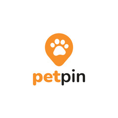 Pet Pin Logo Vector Simple Cute